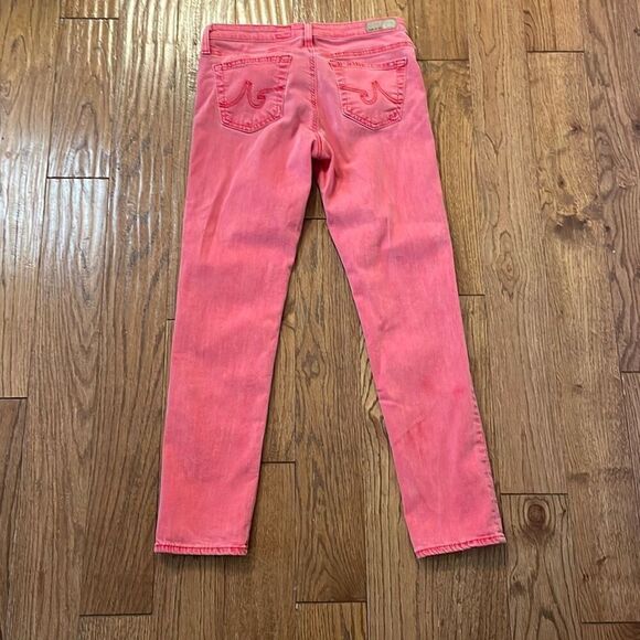 AG Adriano Goldshmied The Stevie red slim straight ankle jeans 28 - Picture 10 of 12